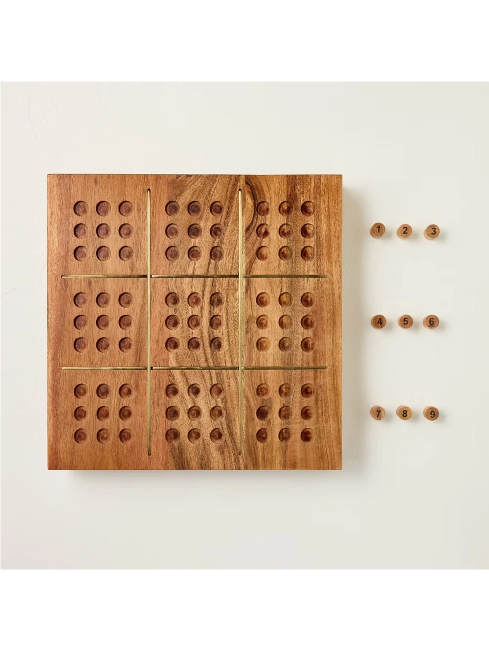 Hearth & Hand With Magnolia Wood and Brass Wooden Sudoku Game BRAND NEW
